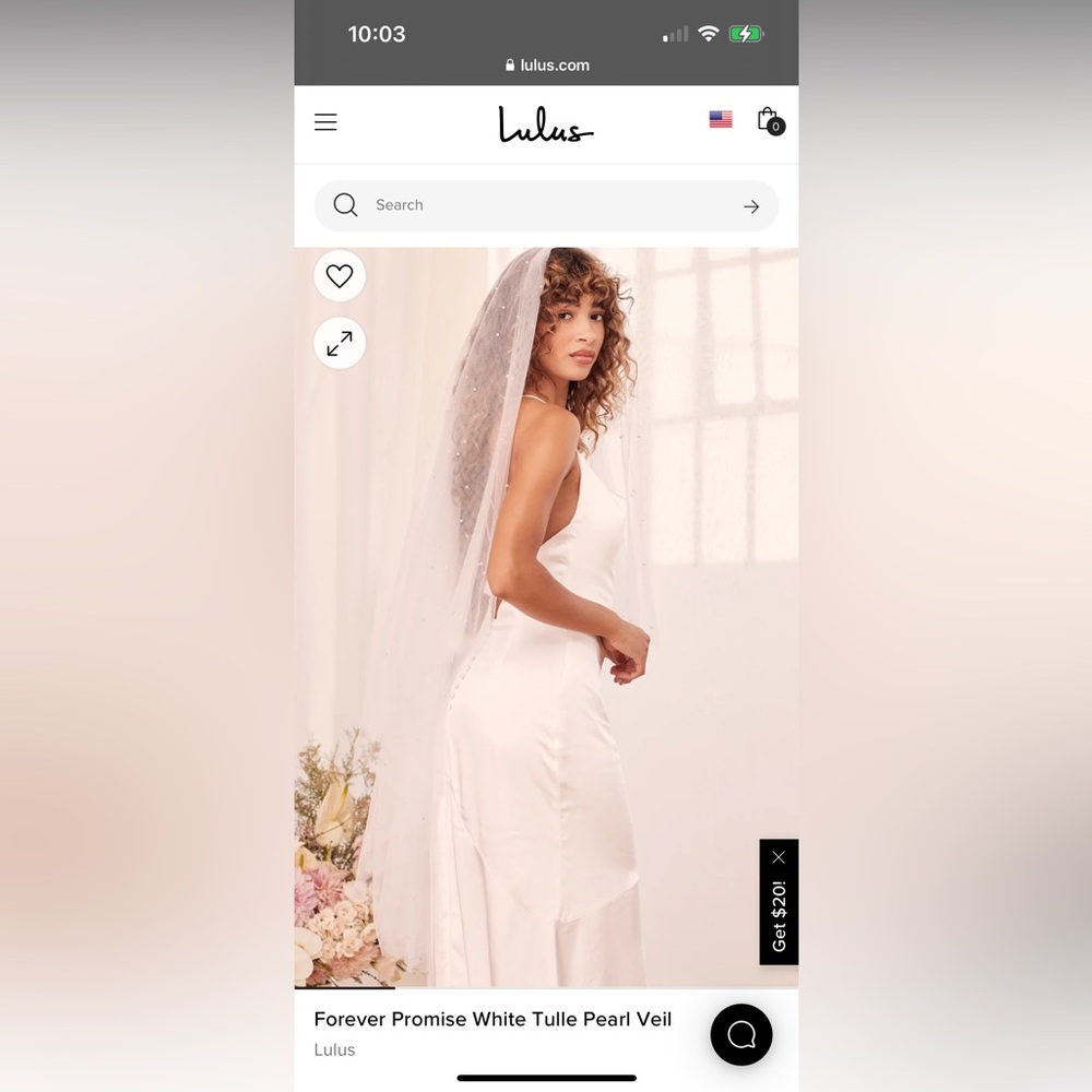 NWT - Pearl bridal veil